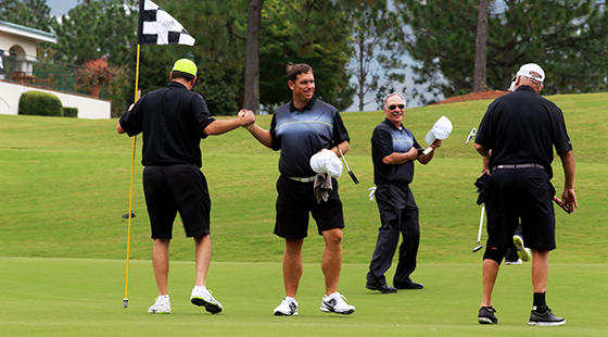 Golfers playing 