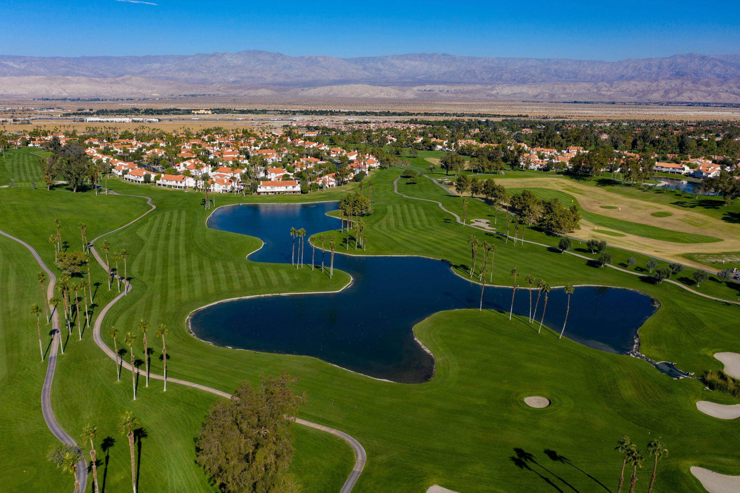 aerial view of golf club