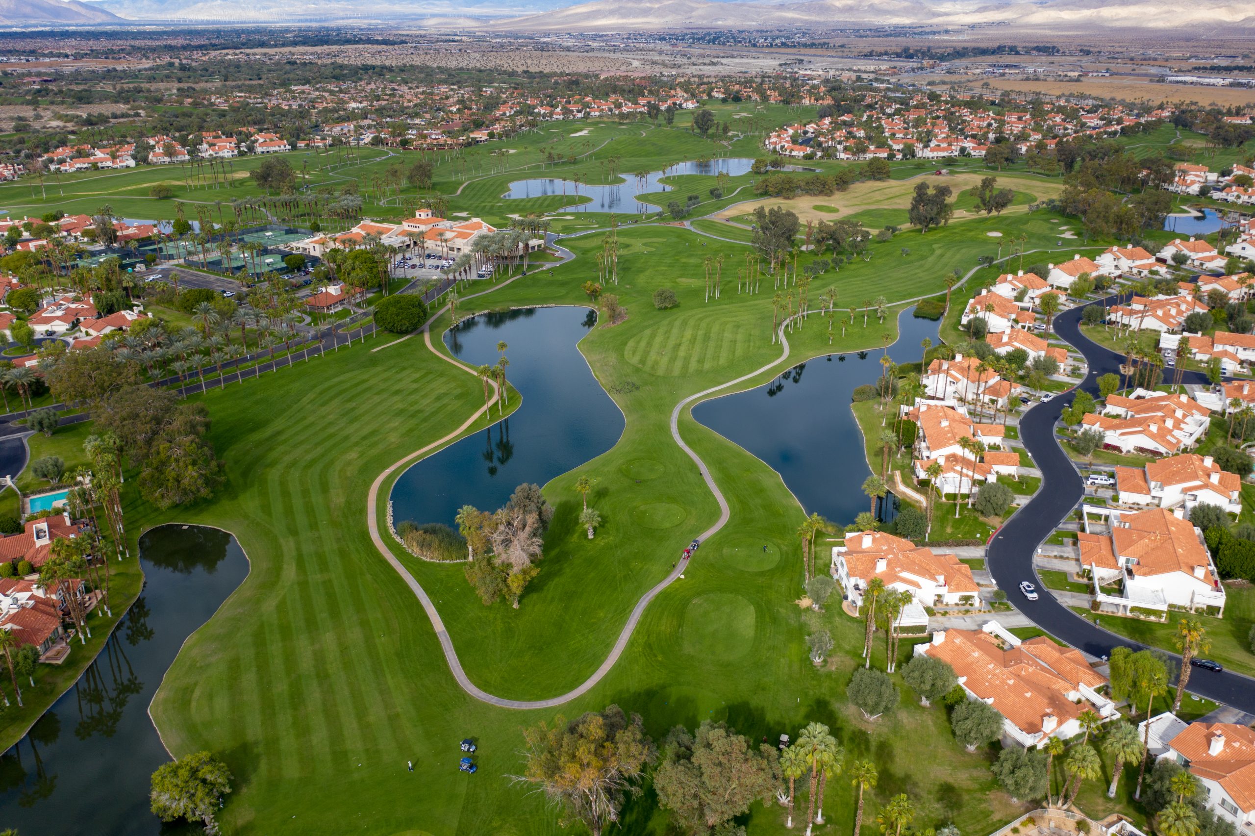 view of golf course from the sky