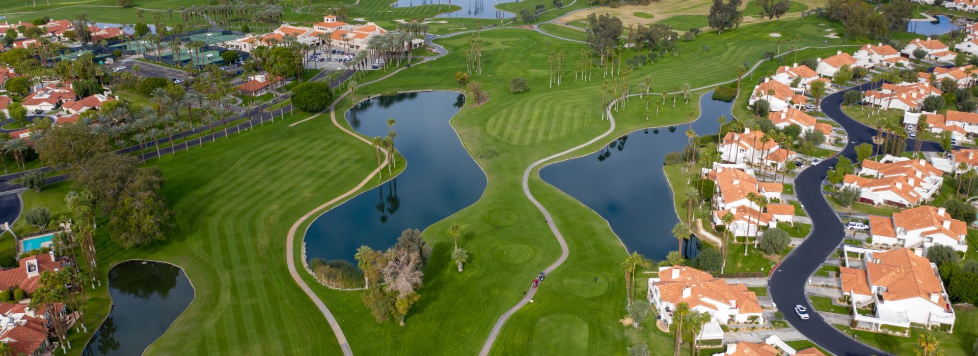 view of golf course from the sky